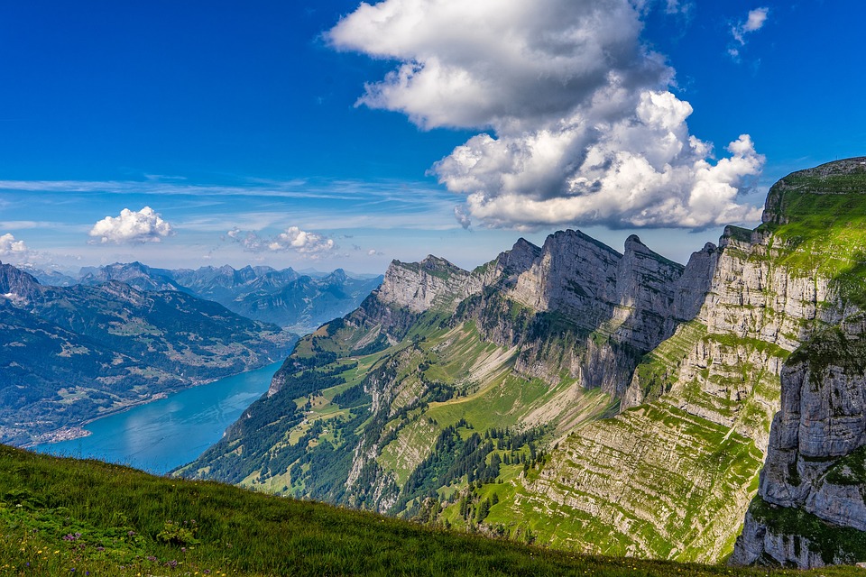 Scenic view of the Swiss Alps in Switzerland